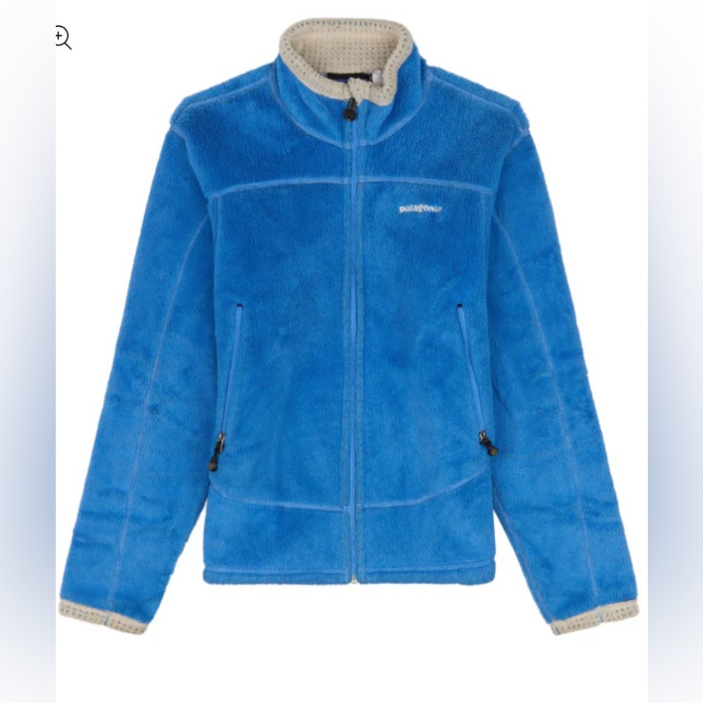 Patagonia Women’s R4 Full Zip Polartec Blue & Grey Fleece Full Zip Jacket Sz-M